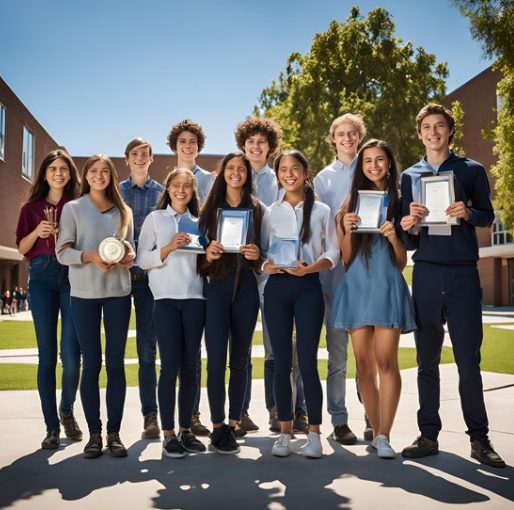 High-achieving students at their desks