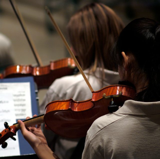 Students at music practice