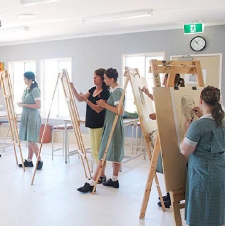 Busy, collaborative art room